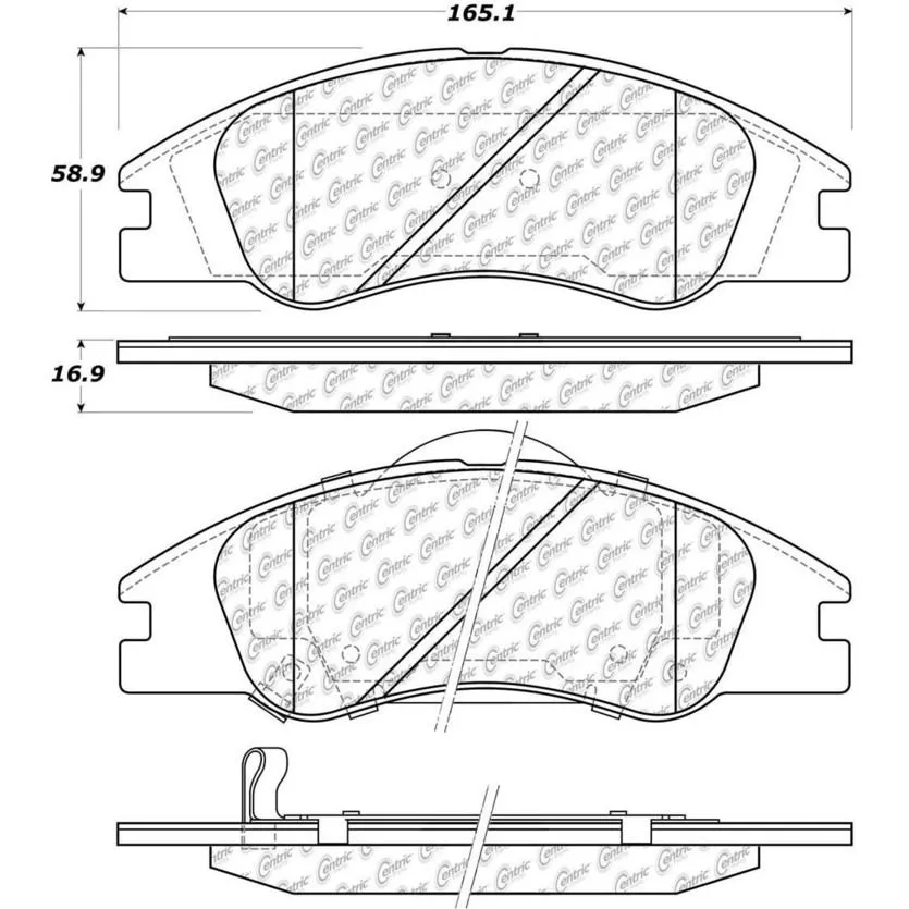 Centric 102.10740 - C-Tek Semi-Metallic Brake Pads With Shims 4 Centric 102.10740 - C-Tek Semi-Metallic Brake Pads With Shims - Image 4