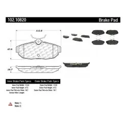 Centric 102.10820 - C-Tek Semi-Metallic Brake Pads With Shims -Performance Parts shop 102.10820 catalog 8119