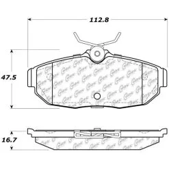 Centric 102.10820 - C-Tek Semi-Metallic Brake Pads With Shims -Performance Parts shop 102.10820 drawing b561