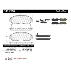 Centric 102.10890 - C-Tek Semi-Metallic Brake Pads With Shims -Performance Parts shop 102.10890 catalog 2341