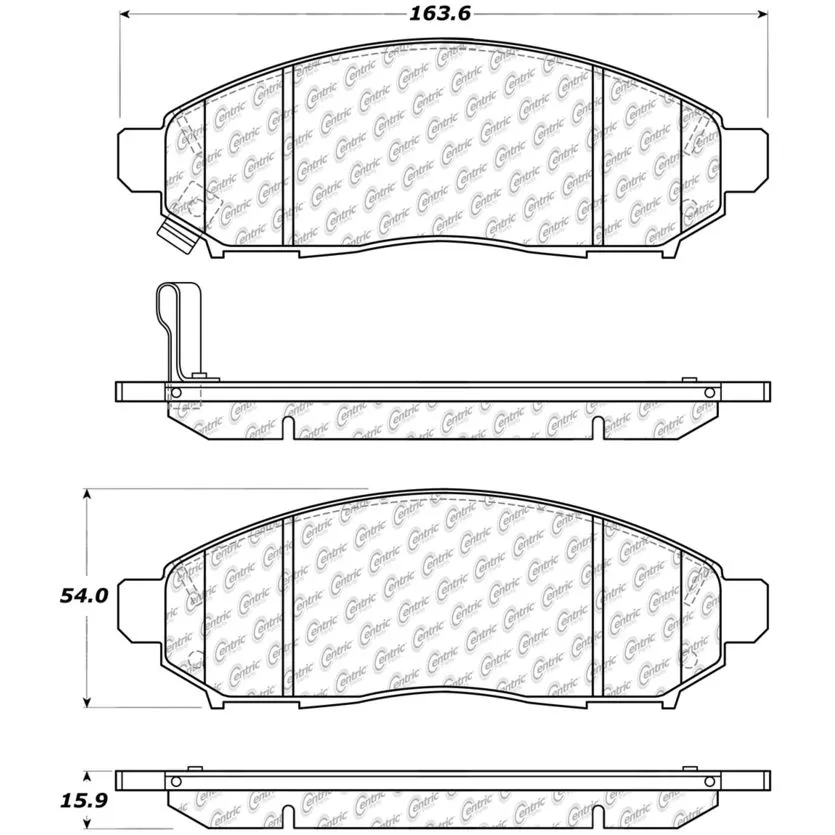 Centric 102.10940 - C-Tek Semi-Metallic Brake Pads With Shims 5 Centric 102.10940 - C-Tek Semi-Metallic Brake Pads With Shims - Image 5