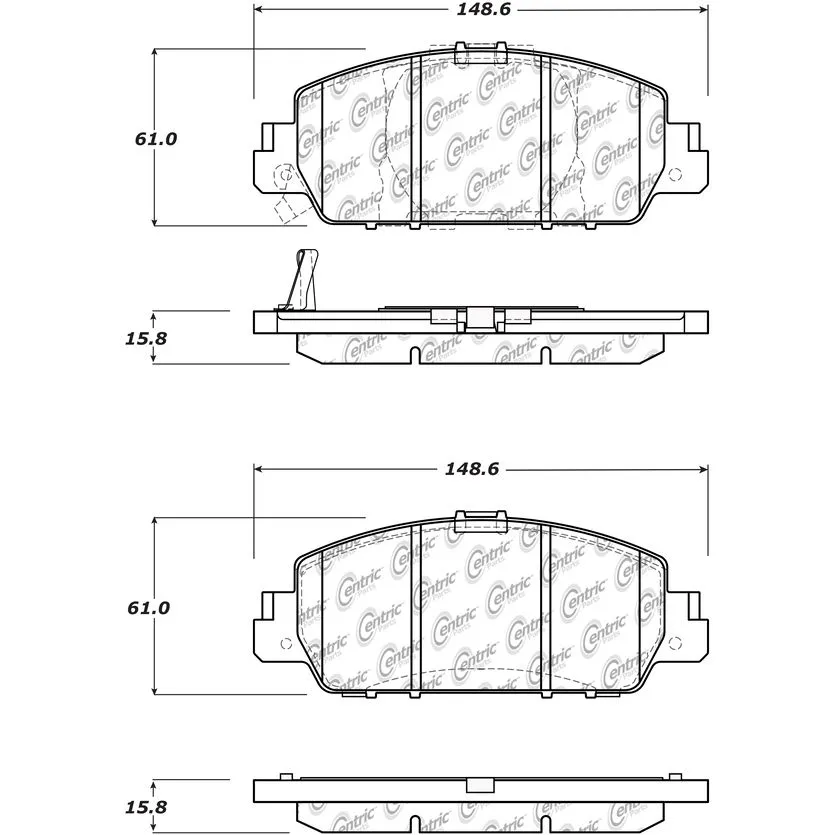 Centric 103.16540 - C-Tek Ceramic Brake Pads With Shims 4 Centric 103.16540 - C-Tek Ceramic Brake Pads With Shims - Image 4