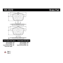 Centric 104.12570 - Posi Quiet Semi-Metallic Brake Pads With Hardware -Performance Parts shop 104.12570 catalog 3c39