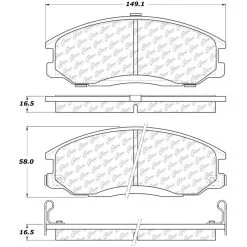 Centric 105.09030 - Posi Quiet Ceramic Brake Pads With Shims And Hardware -Performance Parts shop 105.09030 drawing ddaa