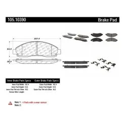 305.10390 - StopTech Street Select Brake Pads -Performance Parts shop 105.10390 catalog 5101