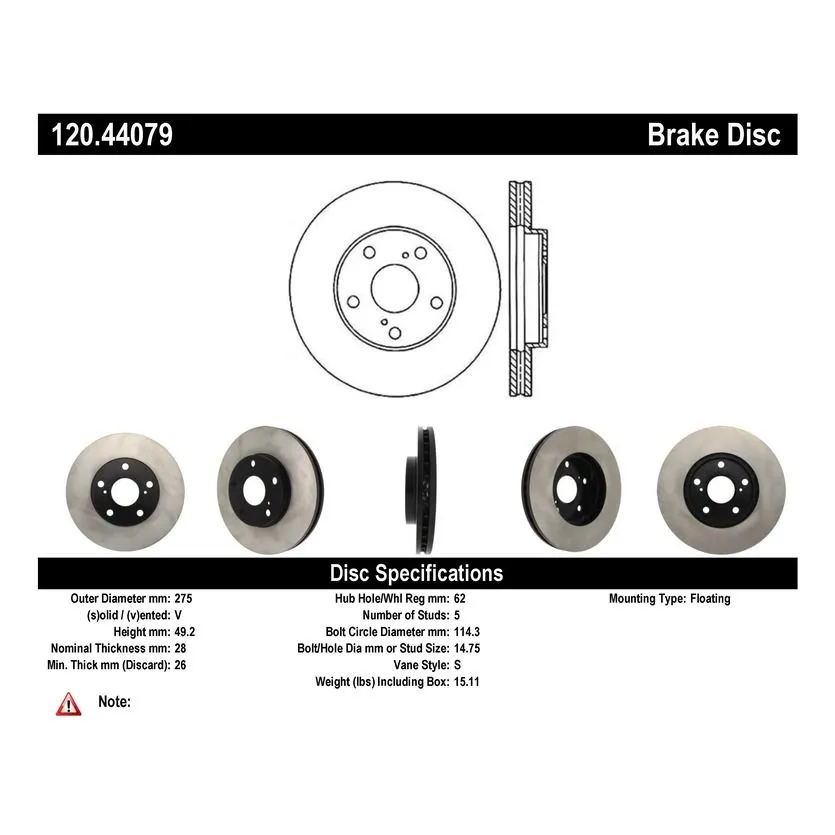 120.44079 - Centric Premium Brake Rotor 7 120.44079 - Centric Premium Brake Rotor - Image 7