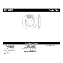 120.46079 - Centric Premium Brake Rotor -Performance Parts shop 120.46079 catalog 4163