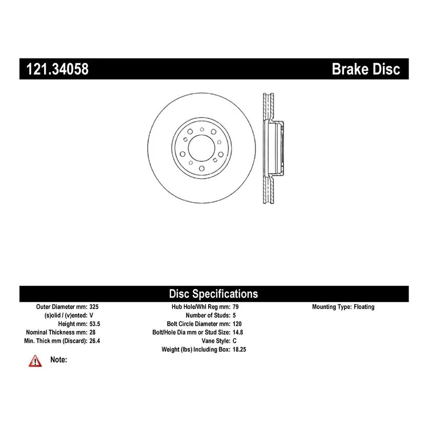 Centric 121.34058 - C-Tek Standard Brake Rotor 7 Centric 121.34058 - C-Tek Standard Brake Rotor - Image 7
