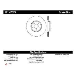 Centric 121.42079 - C-Tek Standard Brake Rotor -Performance Parts shop 121.42079 catalog 983c