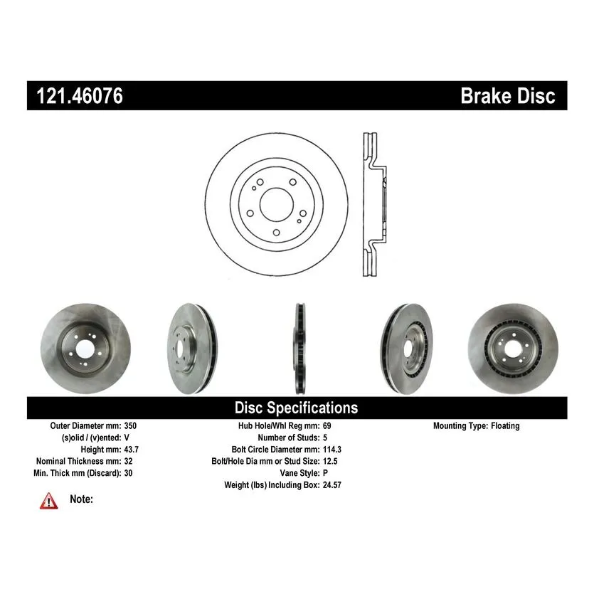 Centric 121.46076 - C-Tek Standard Brake Rotor 7 Centric 121.46076 - C-Tek Standard Brake Rotor - Image 7