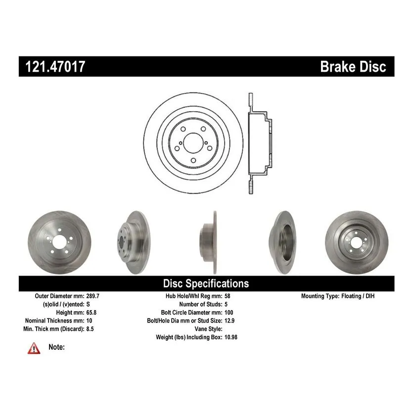 Centric 121.47017 - C-Tek Standard Brake Rotor 7 Centric 121.47017 - C-Tek Standard Brake Rotor - Image 7