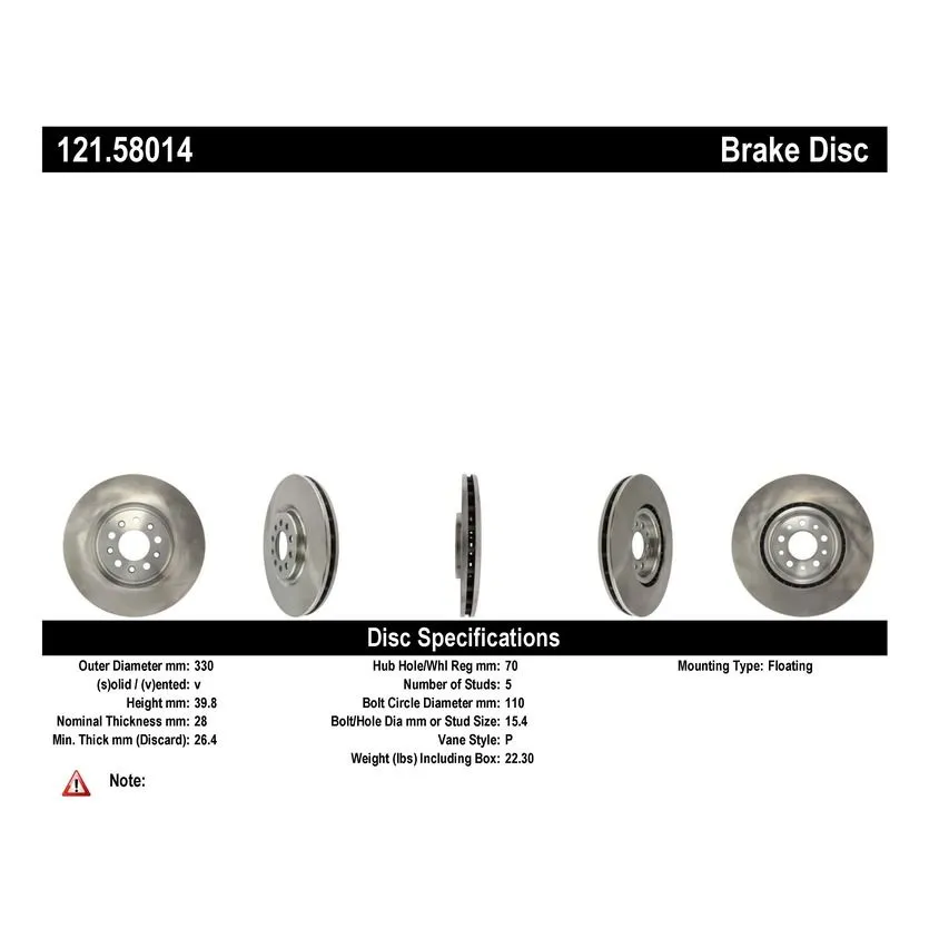 Centric 121.58014 - C-Tek Standard Brake Rotor 7 Centric 121.58014 - C-Tek Standard Brake Rotor - Image 7