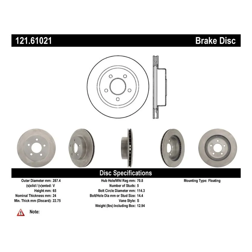 Centric 121.61021 - C-Tek Standard Brake Rotor 7 Centric 121.61021 - C-Tek Standard Brake Rotor - Image 7