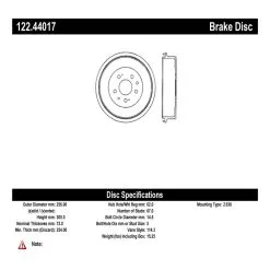 122.44017 - Centric Premium Brake Drum -Performance Parts shop 122.44017 catalog 2516