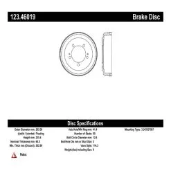 Centric 123.46019 - C-Tek Standard Brake Drum -Performance Parts shop 123.46019 catalog 42b8