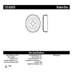 Centric 123.62035 - C-Tek Standard Brake Drum -Performance Parts shop 123.62035 catalog 2d64