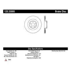 125.33095 - Centric Premium High Carbon Alloy Brake Rotor -Performance Parts shop 125.33095 catalog 827b