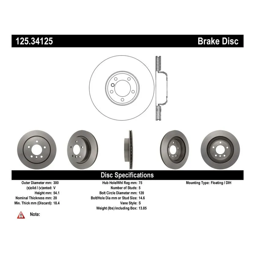 125.34125 - Centric Premium High Carbon Alloy Brake Rotor 7 125.34125 - Centric Premium High Carbon Alloy Brake Rotor - Image 7