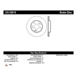 125.35015 - Centric Premium High Carbon Alloy Brake Rotor -Performance Parts shop 125.35015 catalog 369a