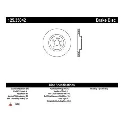 125.35042 - Centric Premium High Carbon Alloy Brake Rotor -Performance Parts shop 125.35042 catalog 5a40