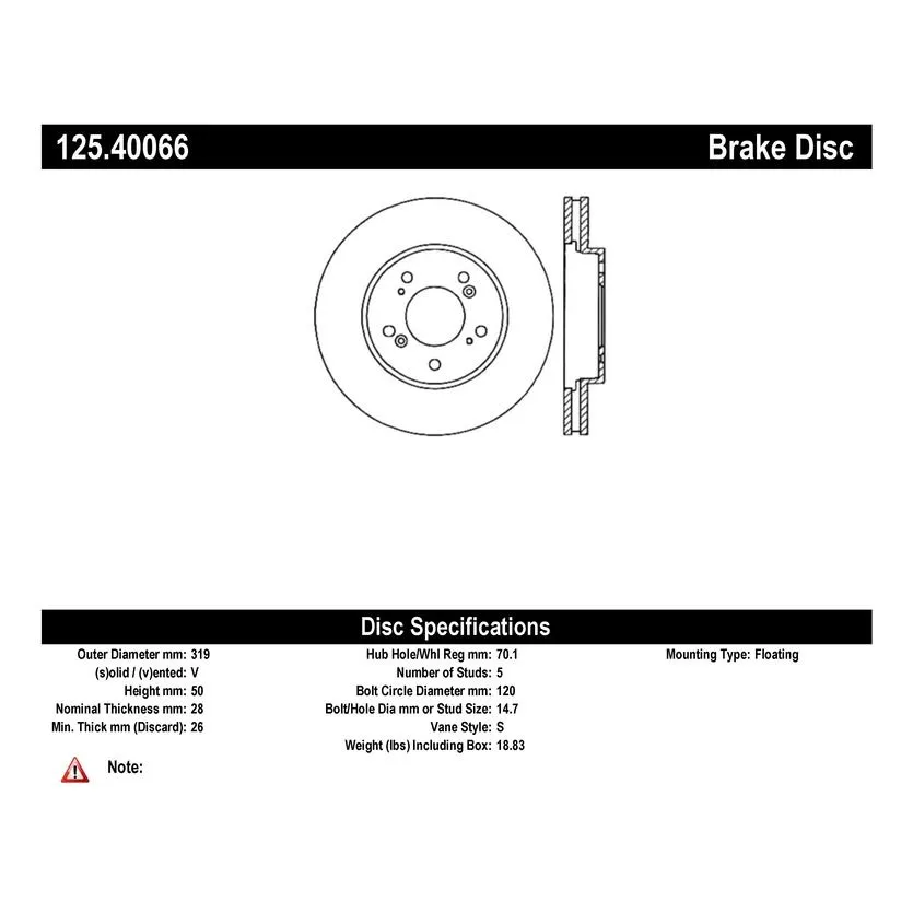 125.40066 - Centric Premium High Carbon Alloy Brake Rotor 7 125.40066 - Centric Premium High Carbon Alloy Brake Rotor - Image 7