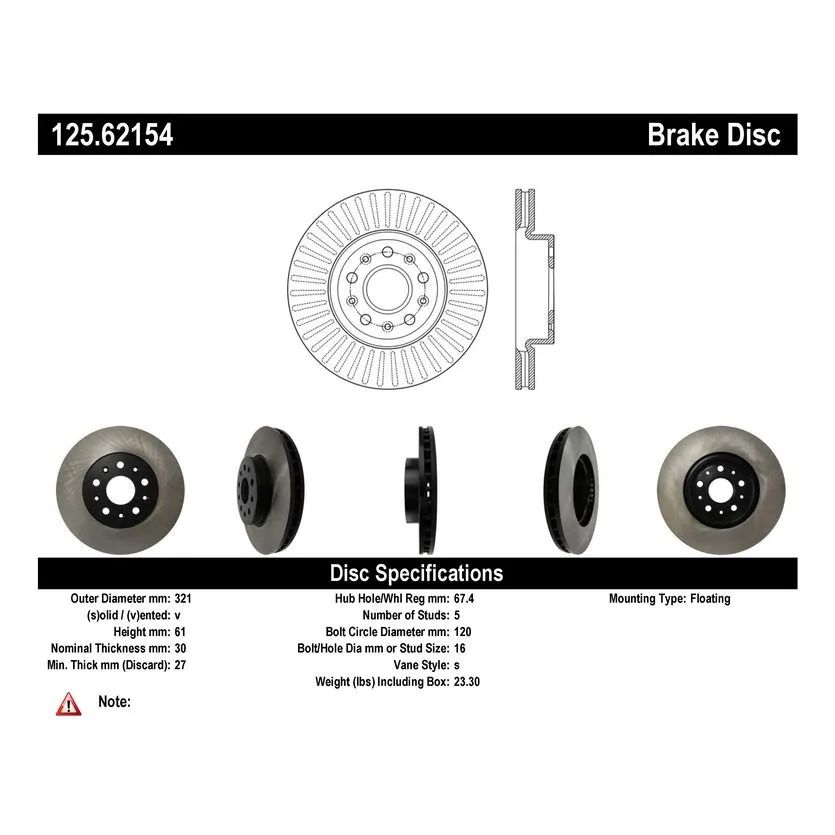 125.62154 - Centric Premium High Carbon Alloy Brake Rotor 7 125.62154 - Centric Premium High Carbon Alloy Brake Rotor - Image 7