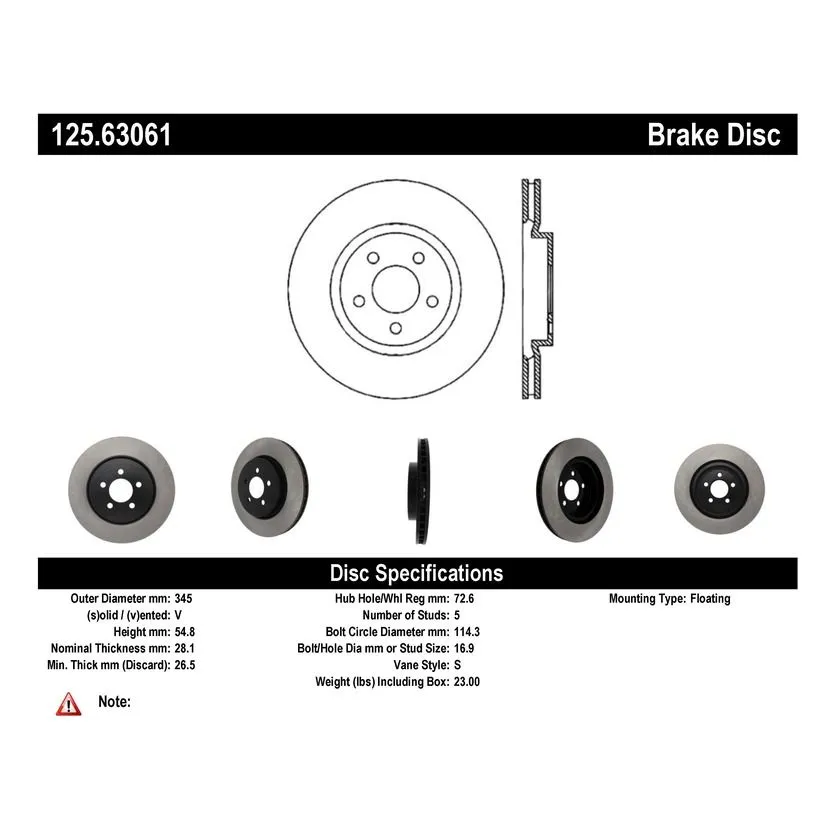125.63061 - Centric Premium High Carbon Alloy Brake Rotor 2 125.63061 - Centric Premium High Carbon Alloy Brake Rotor - Image 2