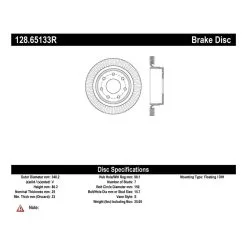 128.65133R - StopTech Sport Cross Drilled Brake Rotor; Rear Right -Performance Parts shop 128.65133r catalog 734d