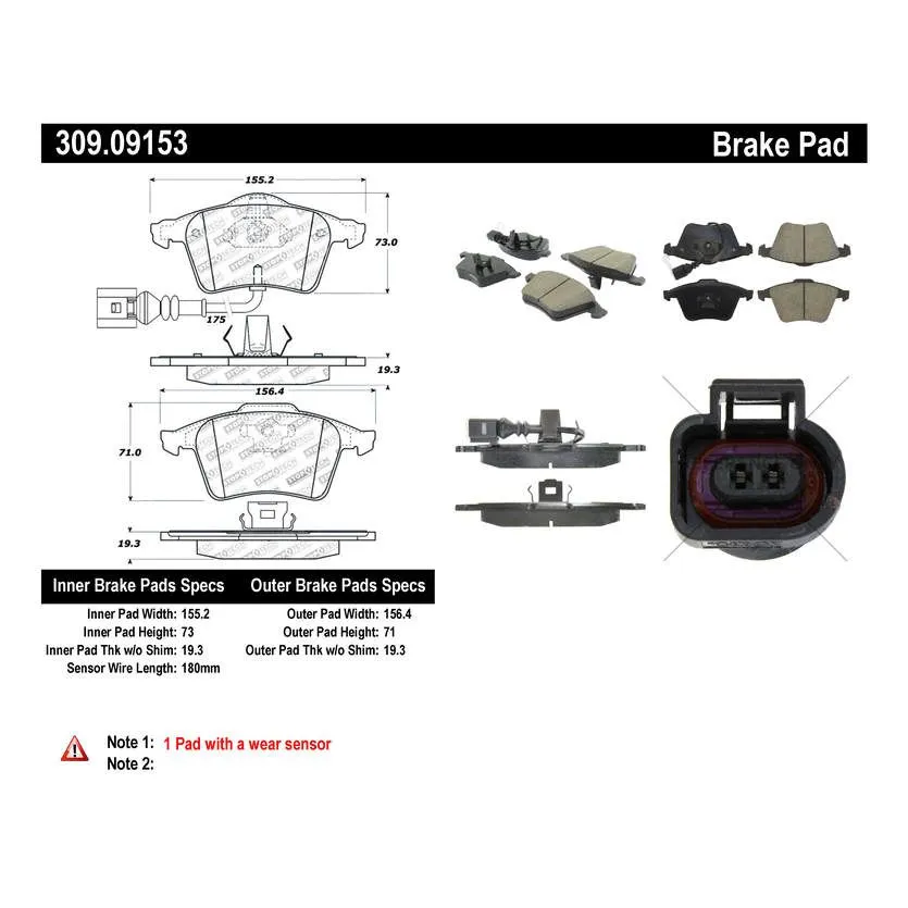 309.09153 - StopTech Sport Brake Pads With Shims And Hardware 6 309.09153 - StopTech Sport Brake Pads With Shims And Hardware - Image 6