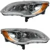 DIY Solutions - Halogen Headlight Assembly - Set Of 2 - With Chrome Bezel - 2011 - 2014 Chrysler 200 - LHT03843