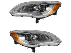 DIY Solutions - Halogen Headlight Assembly - Set Of 2 - With Chrome Bezel - 2011 - 2014 Chrysler 200 - LHT03843