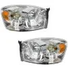 DIY Solutions - Headlight Assembly Set Of 2 With Chrome Bezel - 2006 - 2008 Dodge Ram 1500 - LHT03492