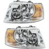DIY Solutions - Headlight Assembly - Set Of 2 - With Chrome Housing - 2003 - 2006 Ford Expedition - LHT03318