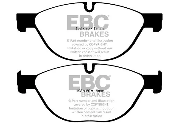 DP42019R - EBC Yellowstuff Brake Pads; Front 2 DP42019R - EBC Yellowstuff Brake Pads; Front - Image 2