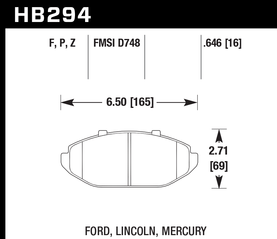 HB294F.646 - Hawk HPS Brake Pads; Front 2 HB294F.646 - Hawk HPS Brake Pads; Front - Image 2