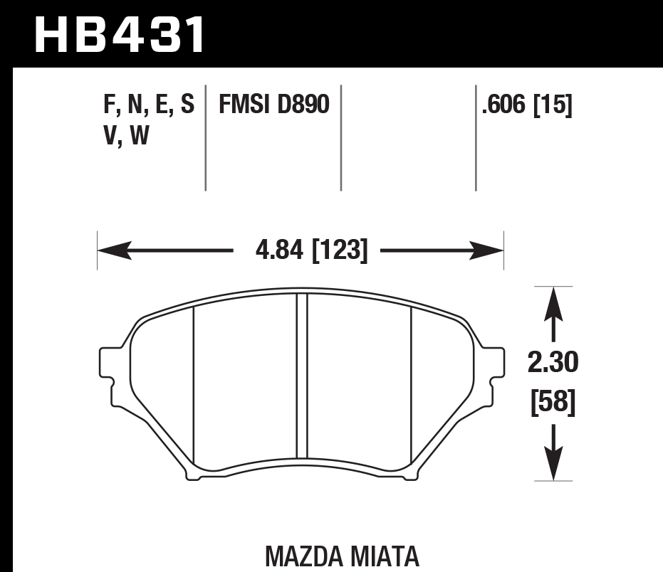 HB431E.606 - Hawk Blue 9012 Brake Pads; Front 2 HB431E.606 - Hawk Blue 9012 Brake Pads; Front - Image 2